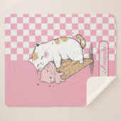 Niedliche Katze mit Eiscreme Sherpadecke (Vorderseite (Horizontal))