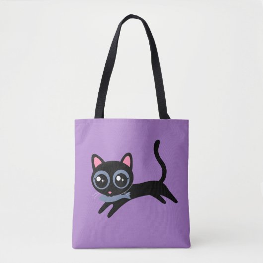 Niedliche Katze mit Fisch Tasche (Vorderseite)