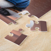Niedliche Katze mit Fußballmannschaft T Shirt Puzzle (Seite)