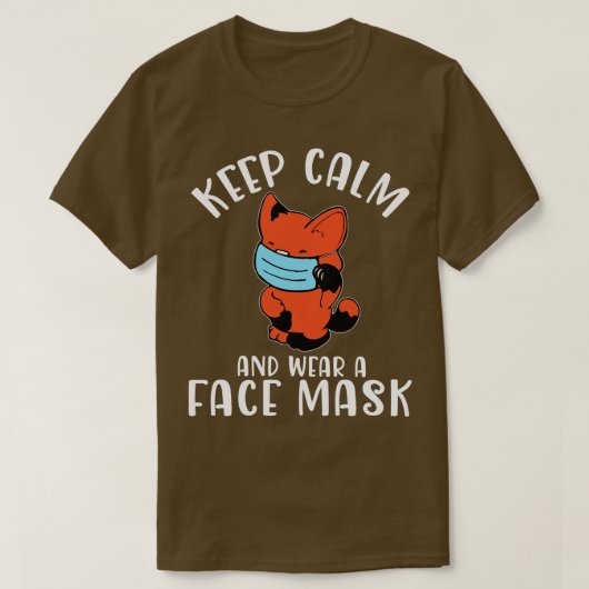 Niedliche Katze mit Gesichtsmaske Behalte ruhig un T-Shirt (Design vorne)