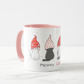 niedliche Katze mit Gnomen Hut für Weihnachten. Tasse (Vorderseite Links)