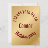 Niedliche Katze mit Gold und lustigen Sonnen Einladung (Rückseite)