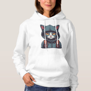niedliche Katze mit grüner Hoodie