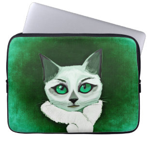 Niedliche Katze mit Haltungslaptophülse Laptopschutzhülle