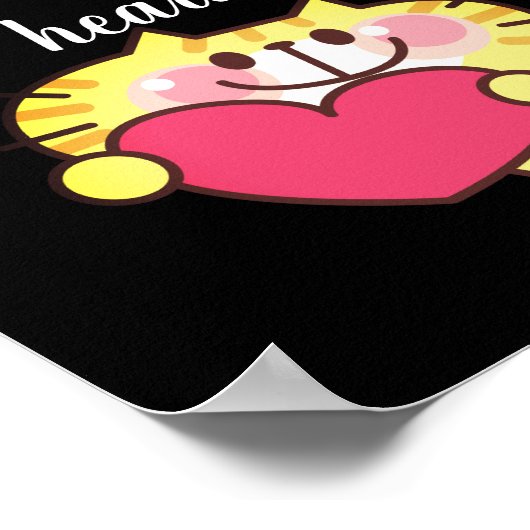 Niedliche Katze mit Herz Poster (Ecke)