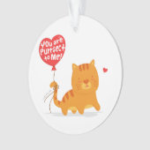 Niedliche Katze mit Herzballonpuppe Ornament (Vorderseite)
