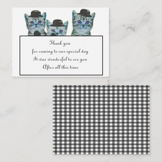 Niedliche Katze mit Hut Danke Karte (Vorne/Hinten)