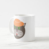 Niedliche Katze mit Hut Kaffeetasse (Vorderseite Links)