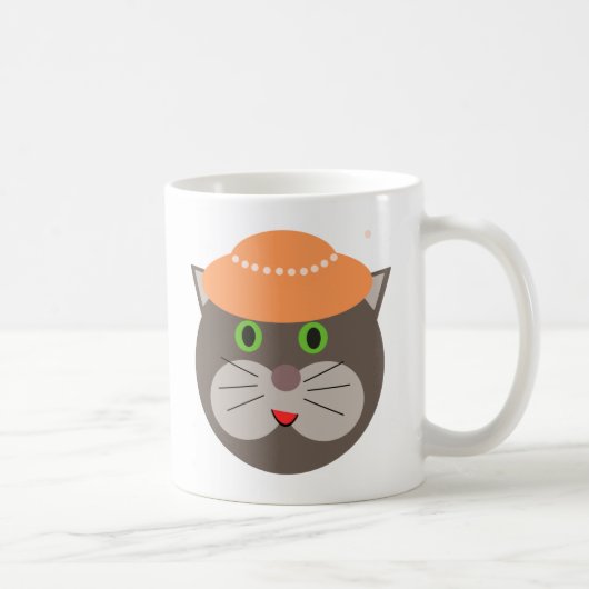 Niedliche Katze mit Hut Kaffeetasse (Rechts)