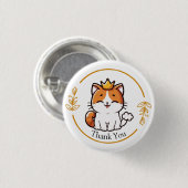 Niedliche Katze mit Krone Button (Vorne & Hinten)