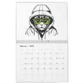 niedliche Katze mit Liebe und Frieden Kalender (Feb 2026)