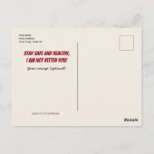 Niedliche Katze mit Maske - Bitte bedecken Sie Ihr Postkarte (Rückseite)