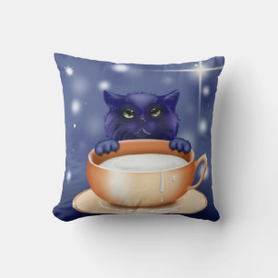 Niedliche Katze mit Milchkissen Kissen