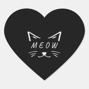 niedliche Katze mit mittlerem Gesicht Herz-Aufkleber