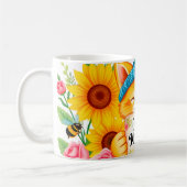 Niedliche Katze mit Morgenkaffee Kaffeetasse (Links)