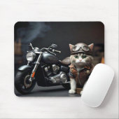 Niedliche Katze mit Motorrad-Maus-Pad Mousepad (Mit Mouse)