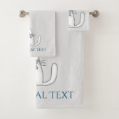 Niedliche Katze mit Preisfisch Badhandtuch Set (Insitu)