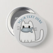 Niedliche Katze mit Preisfisch Button (Vorne & Hinten)