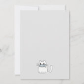 Niedliche Katze mit Preisfisch Geburtstag Einladung (Rückseite)