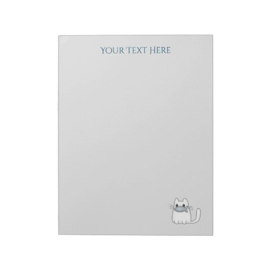 Niedliche Katze mit Preisfisch Notizblock (Rotiert)