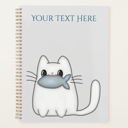 Niedliche Katze mit Preisfisch Planer (Vorderseite)