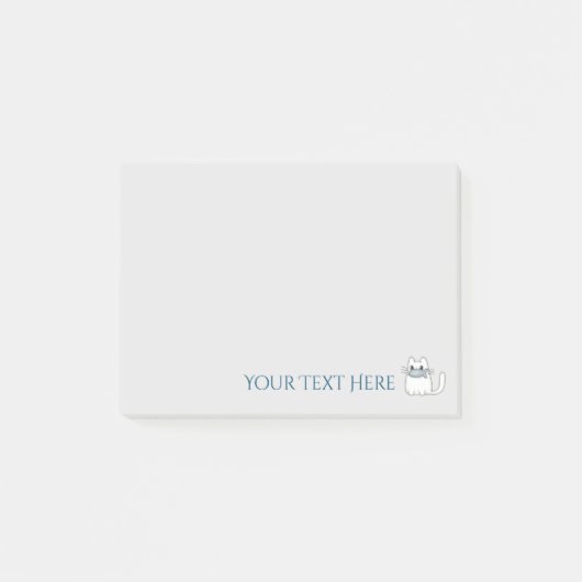 Niedliche Katze mit Preisfisch Post-it Klebezettel (Vorderseite)