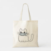 Niedliche Katze mit Preisfisch Tragetasche (Rückseite)