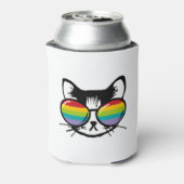 niedliche Katze mit Regenbogensonne Dosenkühler (Kanne Rückseite)