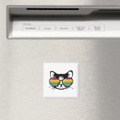 niedliche Katze mit Regenbogensonne Magnet (In Situ (Geschirrspüler))
