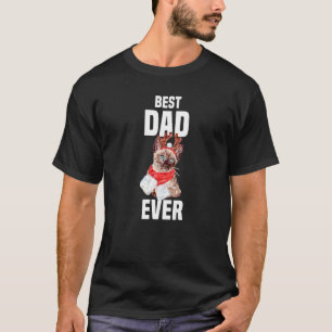 Niedliche Katze mit Rentierkostüm Bester Vater je T-Shirt