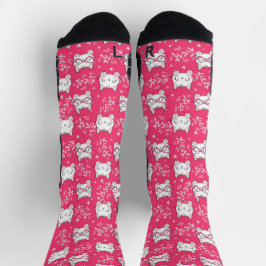 Niedliche Katze mit rosa Socken | Adortable Feline