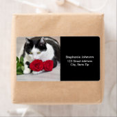 Niedliche Katze mit rote Rose (Insitu)