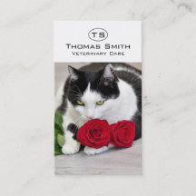Niedliche Katze mit rote Rose