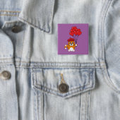 Niedliche Katze mit Rotem Herzen Button (Beispiel)