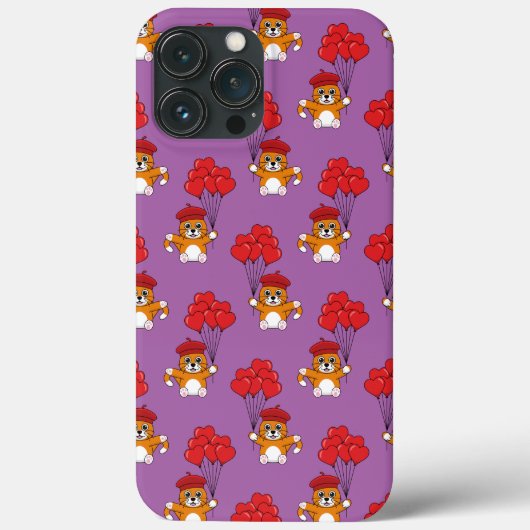 Niedliche Katze mit Rotem Herzen Case-Mate iPhone Hülle (Rückseite)