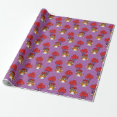 Niedliche Katze mit Rotem Herzen Geschenkpapier (Ungerollt)