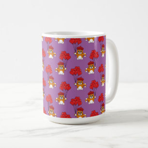 Niedliche Katze mit Rotem Herzen Kaffeetasse