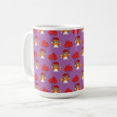 Niedliche Katze mit Rotem Herzen Kaffeetasse (Vorderseite Links)