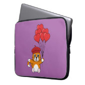 Niedliche Katze mit Rotem Herzen Laptopschutzhülle (Vorderseite Links)