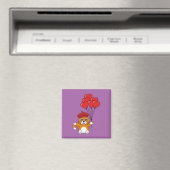 Niedliche Katze mit Rotem Herzen Magnet (In Situ (Geschirrspüler))