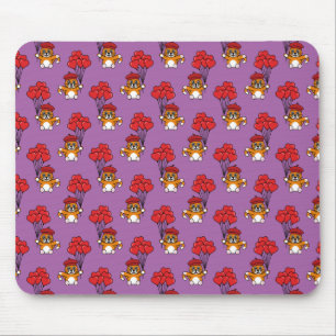 Niedliche Katze mit Rotem Herzen Mousepad