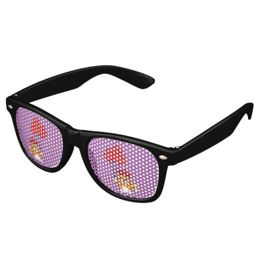 Niedliche Katze mit Rotem Herzen Partybrille (Schrägansicht)