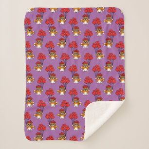 Niedliche Katze mit Rotem Herzen Sherpadecke