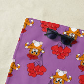 Niedliche Katze mit Rotem Herzen Strandtuch (Beispiel)
