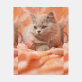 Niedliche Katze mit schönem, individuellem Bild Fleecedecke (Vorderseite)