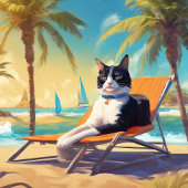 Niedliche Katze mit Sonnenbrille auf Urlaub Sherpadecke