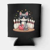 Niedliche Katze mit Sonnenbrille Katze Bowling spi Dosenkühler (Vorderseite)