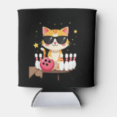 Niedliche Katze mit Sonnenbrille Katze Bowling spi Dosenkühler (Vorderseite)