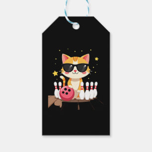 Niedliche Katze mit Sonnenbrille Katze Bowling spi Geschenkanhänger