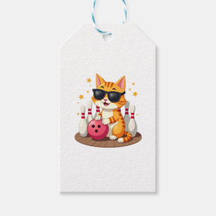 Niedliche Katze mit Sonnenbrille Katze Bowling spi Geschenkanhänger